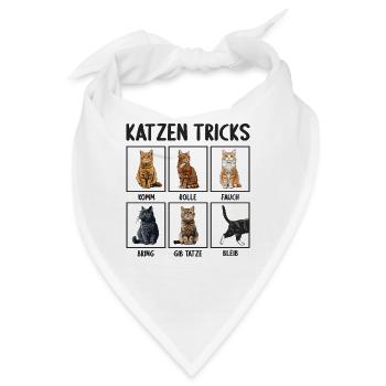 Katze Katzen Tricks lustiges Katzen - Bandana - Weiß - Vorne
