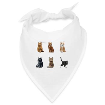 Katze Katzen Tricks lustiges Katzen - Bandana - Weiß - Vorne