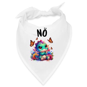 Dinosaurier Spruch Nö für Jungen und Mädchen - Bandana - Weiß - Vorne