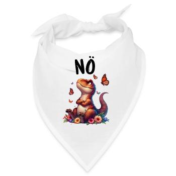 Dinosaurier Dinos Spruch Nö für Jungen und Mädchen - Bandana - Weiß - Vorne