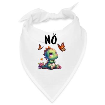 Dinosaurier Dinos Spruch Nö für Jungen und Mädchen - Bandana - Weiß - Vorne