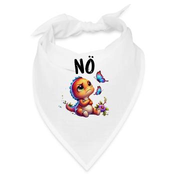 Dinosaurier Dinos Spruch Nö für Jungen und Mädchen - Bandana - Weiß - Vorne