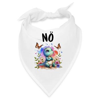 Dinosaurier Dinos Spruch Nö für Jungen und Mädchen - Bandana - Weiß - Vorne