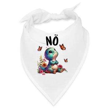 Dinosaurier Dinos Spruch Nö für Jungen und Mädchen - Bandana - Weiß - Vorne
