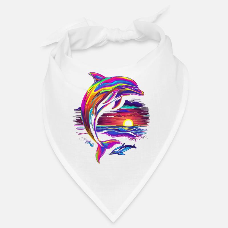 Dauphin océan mer créature coucher de soleil Pop Art Bandana