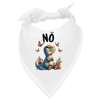Dinosaurier Dinos Spruch Nö für Jungen und Mädchen - Bandana - Weiß - Vorne