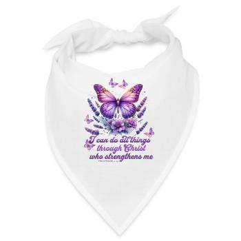 Alles durch Christus Phil 4,13 Schmetterling - Bandana - Weiß - Vorne