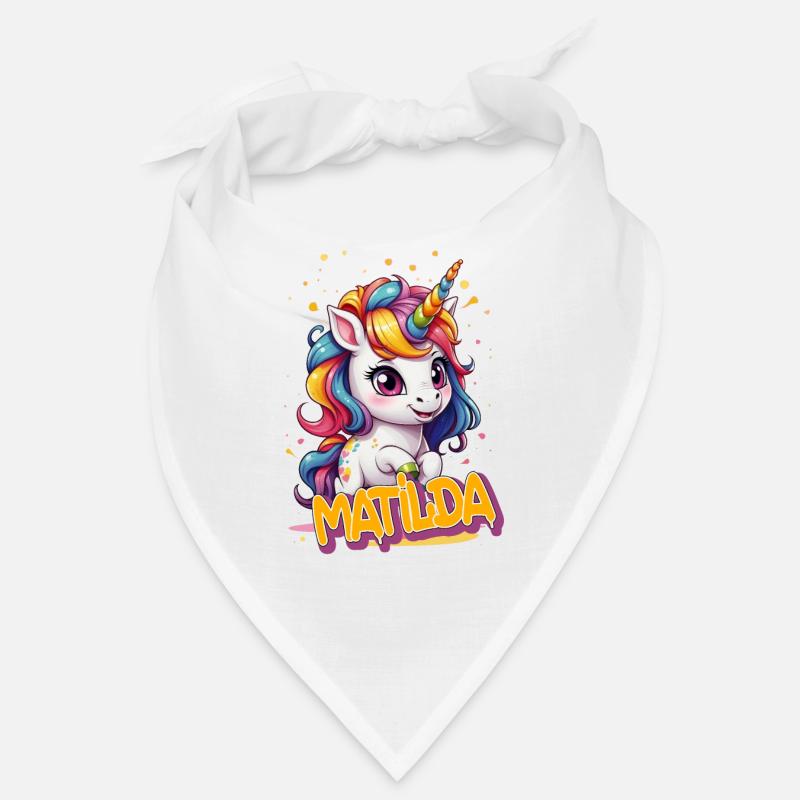 MATILDA - Schöner Mädchen Name mit süßem Einhorn Bandana