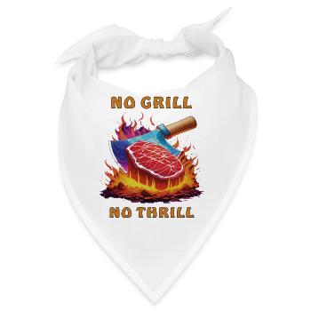 STEAK NO GRILL NO THRILL - Bandana - Weiß - Vorne