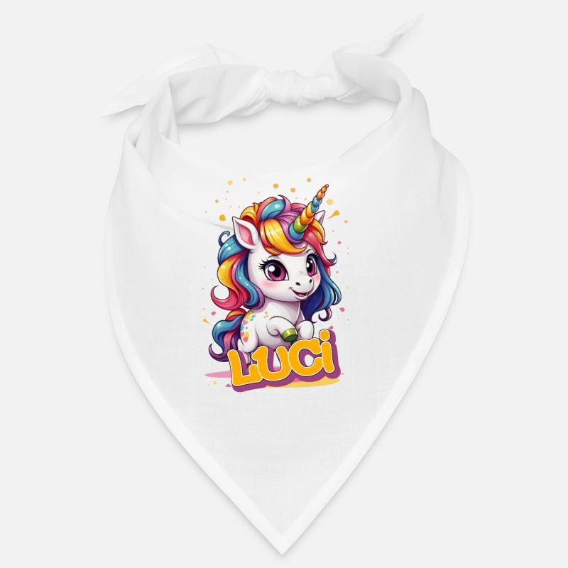 LUCI - Schöner Mädchen Name mit süßem Einhorn Bandana