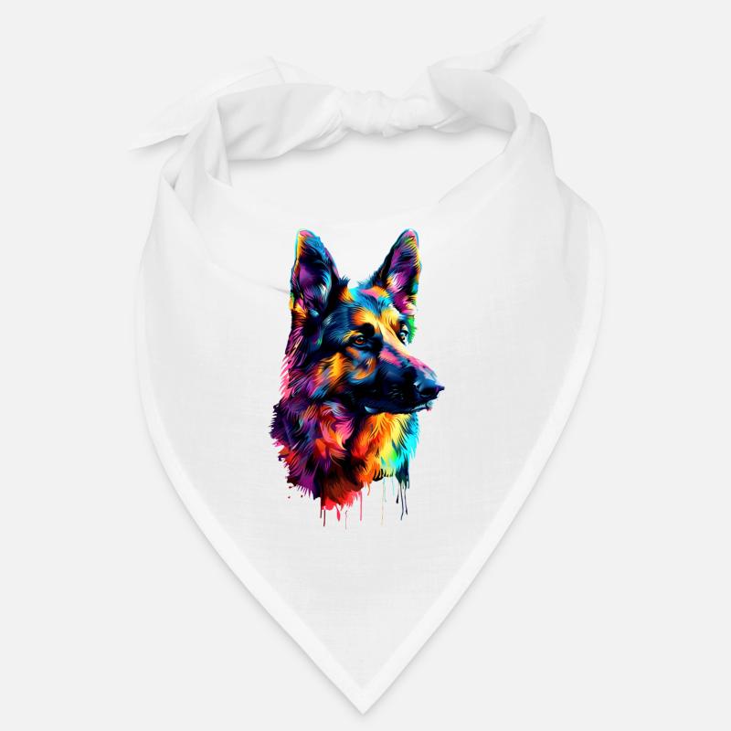 Schäferhund Bunte Farben Pop Art Hund Schäferhunde Bandana