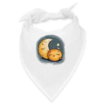 Schläfriger Keks und Mond - Bandana - Weiß - Vorne