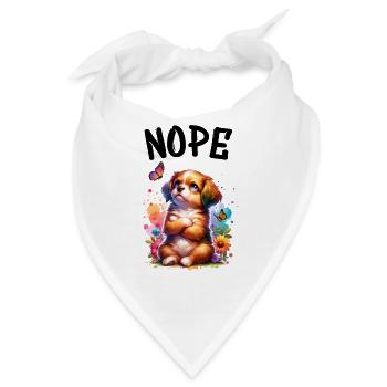 Hund Lustiger Spruch Nope für Hundeliebhaber - Bandana - Weiß - Vorne