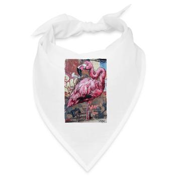Pinker Flamingo: Krieg nervt - Bandana - Weiß - Vorne