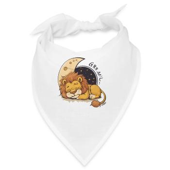Schläfriger Löwe auf dem Mond - Bandana - Weiß - Vorne
