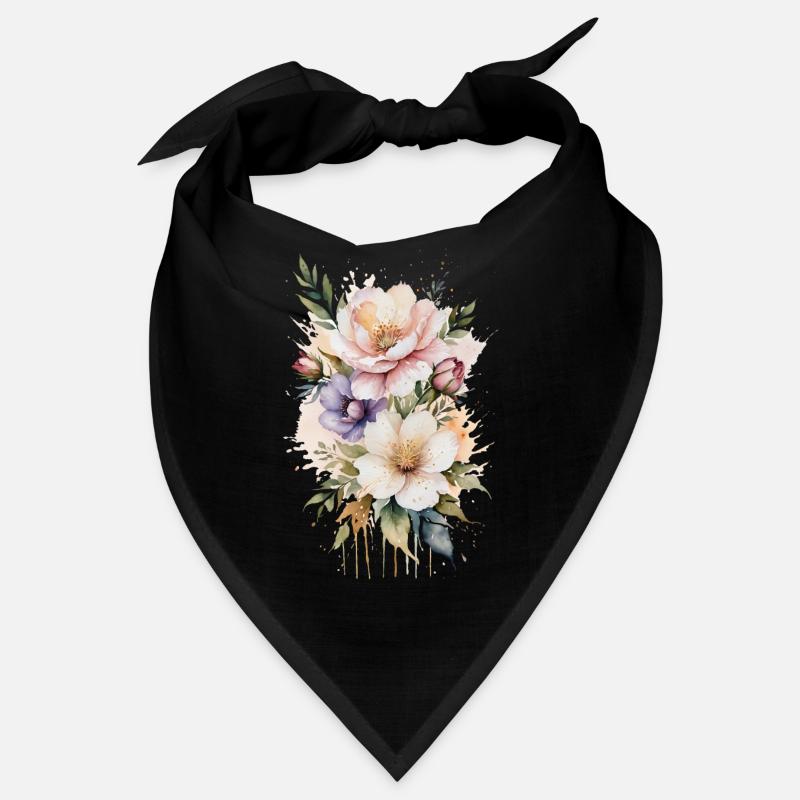 Murmures à l’aquarelle : Fleurs délicates Bandana