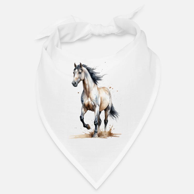 Aquarell Pferd fängt den Wind ein Bandana