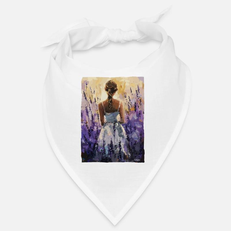 Das Mädchen im Feld voller Lavendel Bandana