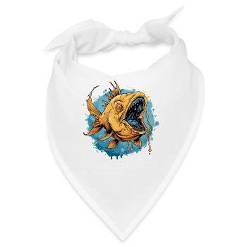 Ein furchtbarer Tiefsee Fisch aus dem Horror Meer - Bandana - Weiß - Vorne