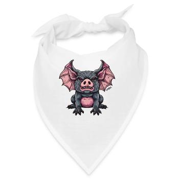 Schrecklich lustiges Drachen-Schwein - Bandana - Weiß - Vorne