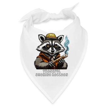 WASCHBÄR JOINT THANKFUL SMOKING RACCOON - Bandana - Weiß - Vorne