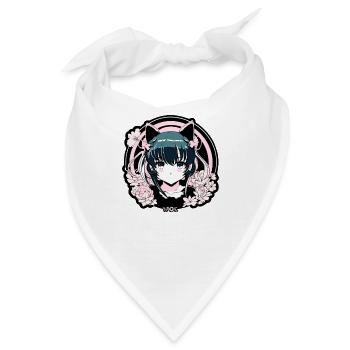 Super süßes Emblem des Anime-Mädchen-Idols - Bandana - Weiß - Vorne