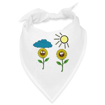 Sonnenblume Sonnenblumen Wetter Regen Sonne Wolke - Bandana - Weiß - Vorne
