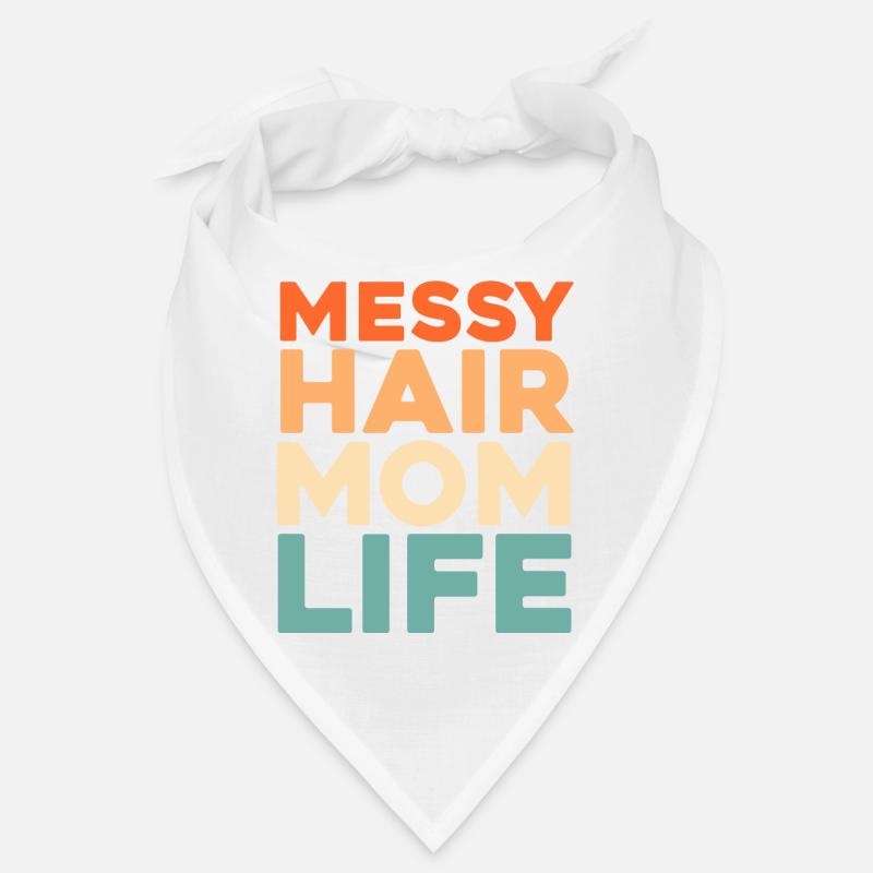 Mom Mom Messy Bun Mom Life - Bandana - white