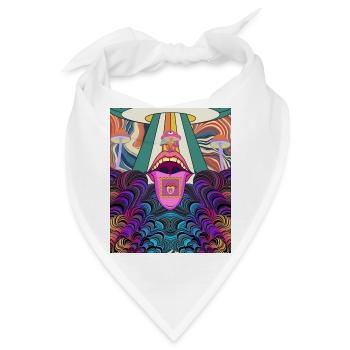 Psychedelic Rave Design - Bandana - Weiß - Vorne