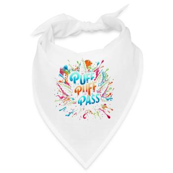 Puff Puff Pass, Weed Ganja kiffen für weed smoker - Bandana - Weiß - Vorne