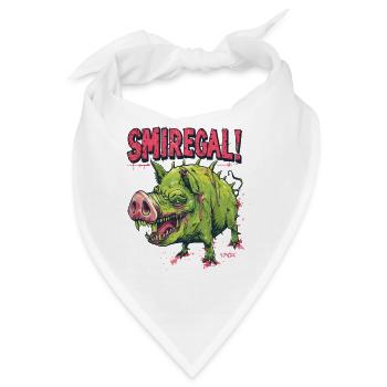 Lustiges Zombie-Schwein: Ist mir egal - Bandana - Weiß - Vorne