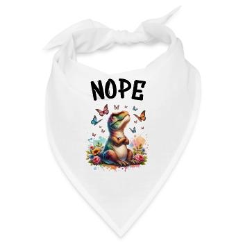 Dinosaurier Spruch Nope für Jungen und Mädchen - Bandana - Weiß - Vorne