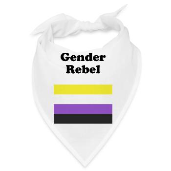 Nicht-binäre Flagge Geschlecht Rebell - Bandana - Weiß - Vorne