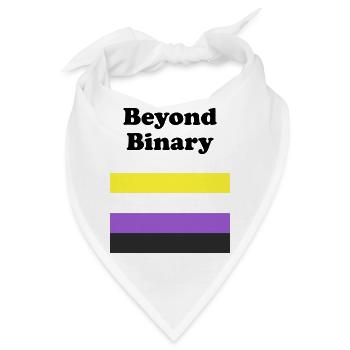 Nicht-binäres Flag jenseits des Binärs - Bandana - Weiß - Vorne