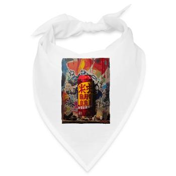 Japanische Straßenkunst: Soda-Dose - Bandana - Weiß - Vorne