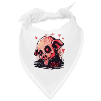 Nosferatu-Vampir-Zombie-Schweinchen, Oink! - Bandana - Weiß - Vorne