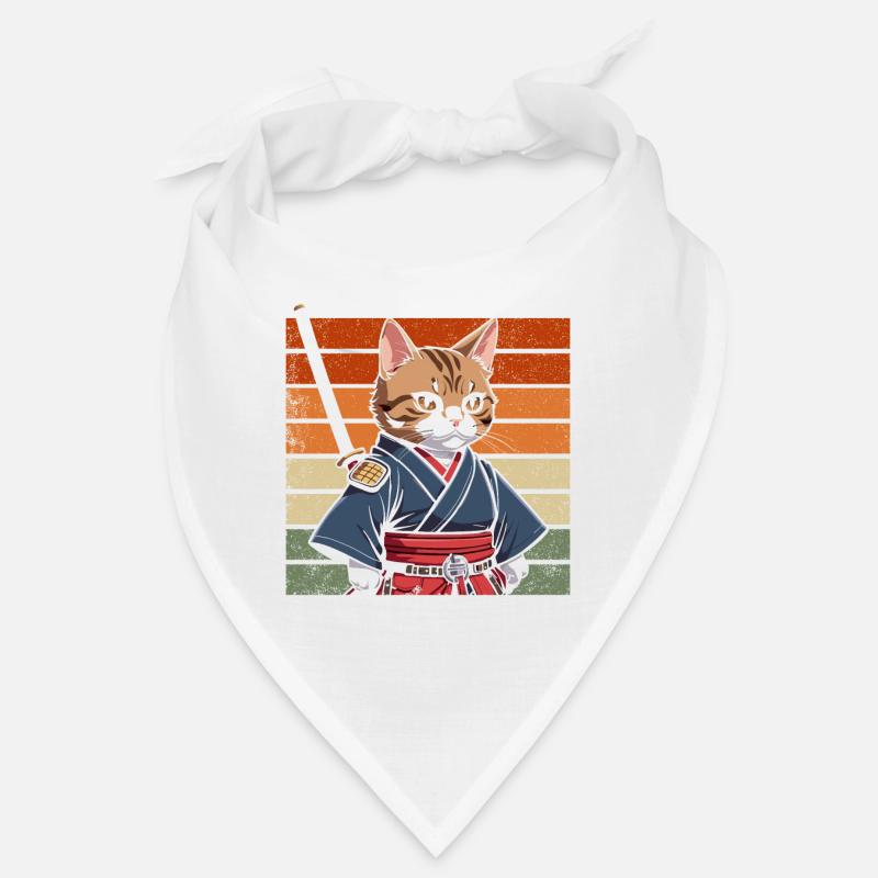 Japonais Samouraï Cat Warrior Retro Ninja Bandana