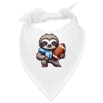Niedliches Faultier Als Quarterback Team Sport - Bandana - Weiß - Vorne