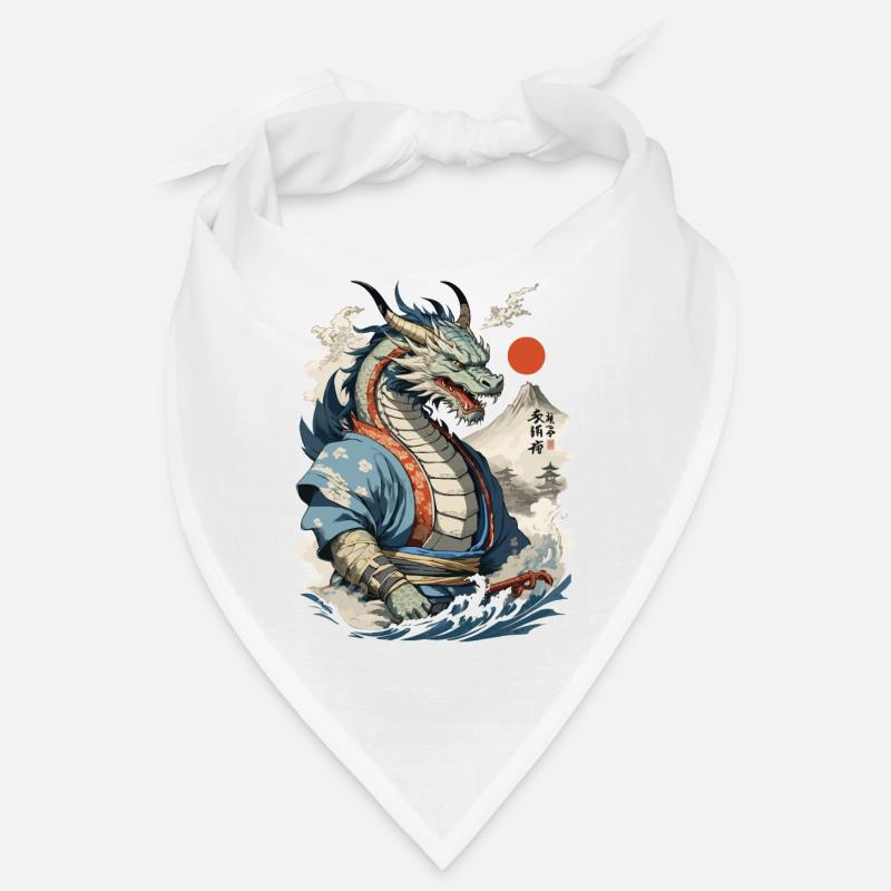 Samouraï Ukiyo-E Art Dragon Japonais Bandana