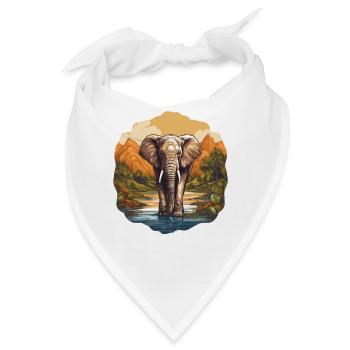 Elefanten Elefant - Bandana - Weiß - Vorne