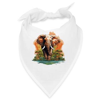 Elefanten Elefant - Bandana - Weiß - Vorne