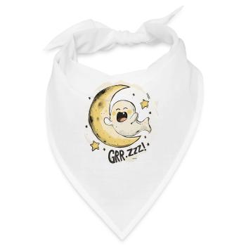 Niedlicher verschlafener Geist: Mond und Sterne - Bandana - Weiß - Vorne