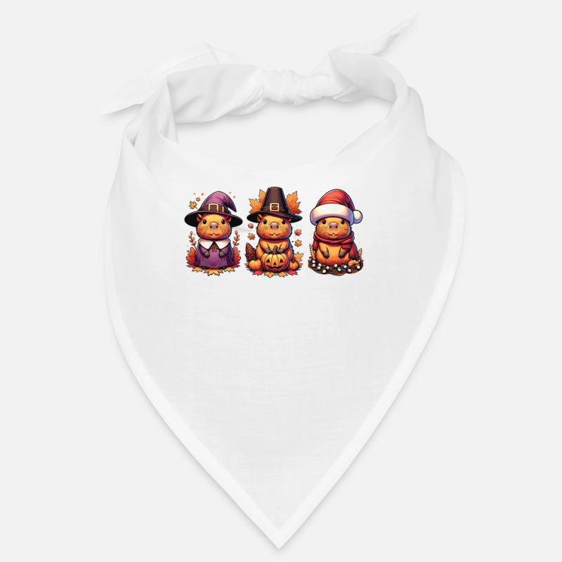 Joyeux Hallothanksmas Capybara Capybara de Noël Bandana