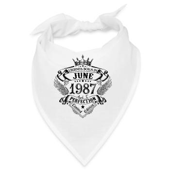 Geburtstag Juni 1987 Juni Geburtstag 1987 - Bandana - Weiß - Vorne