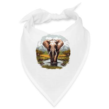 Elefanten Elefant - Bandana - Weiß - Vorne