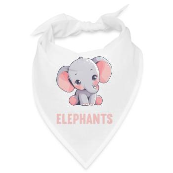 Elefanten Elefant - Bandana - Weiß - Vorne