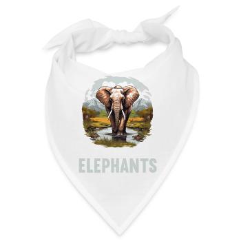 Elefanten Elefant - Bandana - Weiß - Vorne