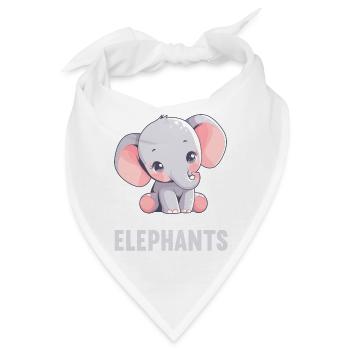 Elefanten Elefant - Bandana - Weiß - Vorne