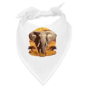 Elefanten Elefant - Bandana - Weiß - Vorne
