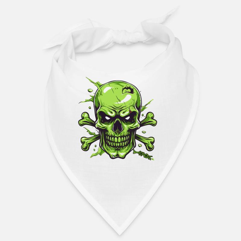 Angry Green Skull Bandana